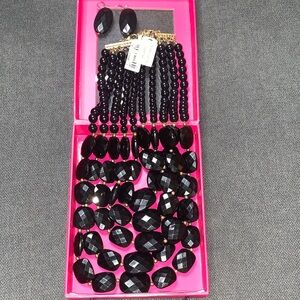 Elegant Black Beaded Jewelry Set